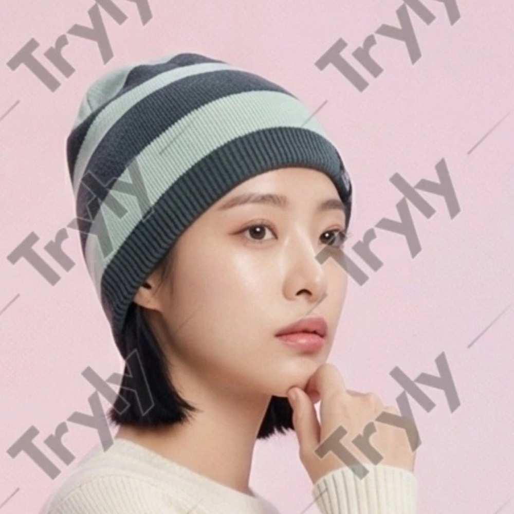 The North Face Beanie  Adult One Size Light & Dark GreenKnit Merino Wool Blend